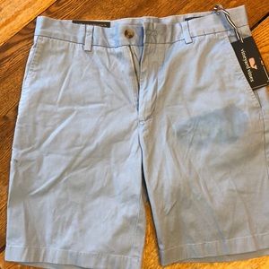 Blue flat front shorts